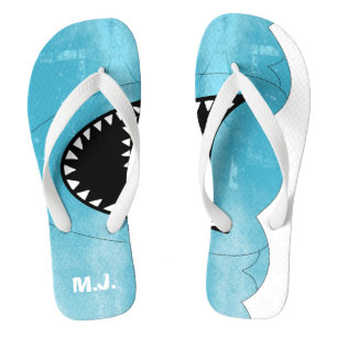 Haifischmond Golf Monogram Illustratie Teenslippers