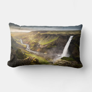 Haifoss Waterfall   Summer in Iceland Kussen