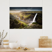 Haifoss Waterfall | Summer in Iceland Poster (Keuken)