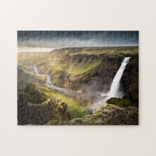 Haifoss Waterfall   Zomer IJsland Legpuzzel