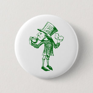 Haigha (Mad Hatter) Inked Green Ronde Button 5,7 Cm
