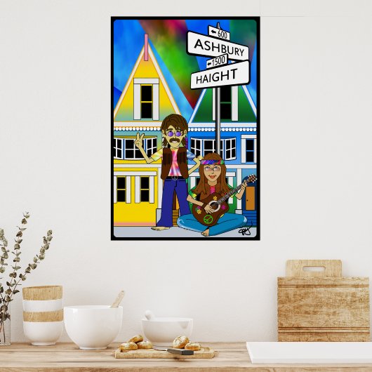 Haight Ashbury Affiche de l'été de l'amour (Cuisine)