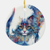 Haight-Ashbury Stijl Psychedelic Cat Ornament (Achterkant)
