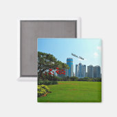Haikou, China cityscape Magneet (Voorkant / Achterkant)