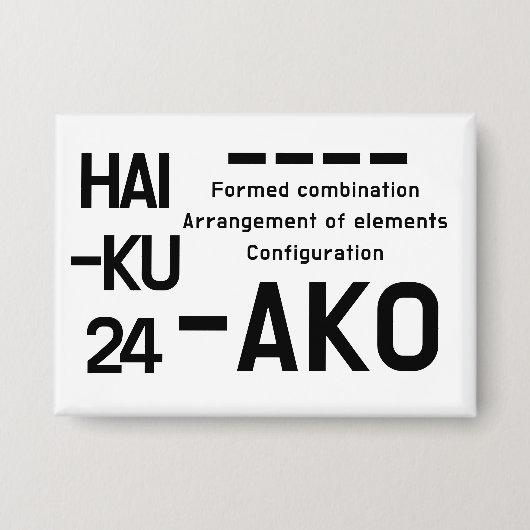 HAIKU 24 BUTTON (Voorkant)