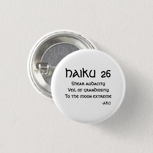 HAIKU 26 RONDE BUTTON 3,2 CM (Voorkant /achterkant)