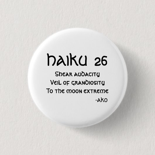 HAIKU 26 RONDE BUTTON 3,2 CM (Voorkant)