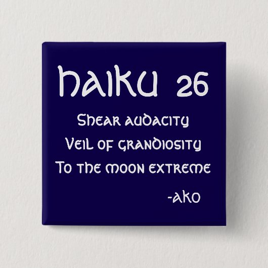 HAIKU 26 VIERKANTE BUTTON 5,1 CM (Voorkant)