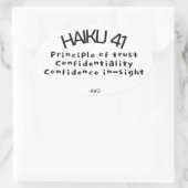 HAIKU 41 OVALE STICKER (Tas)