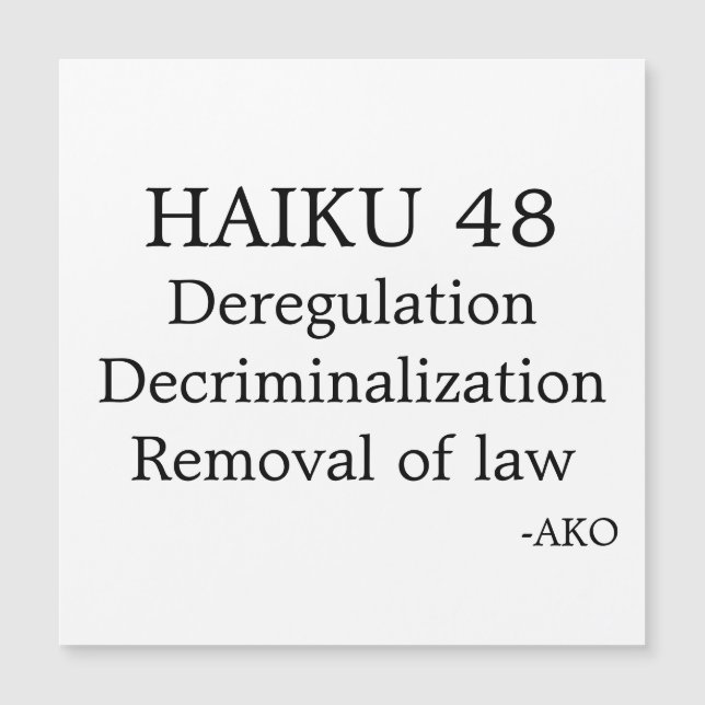 HAIKU 48 MAGNETISCHE KAART (Voorkant)