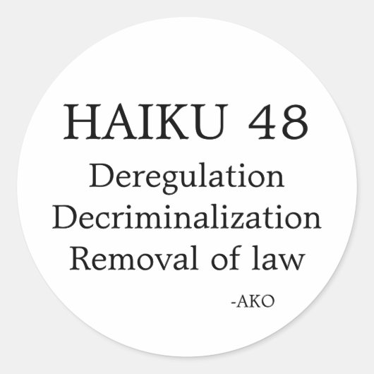 HAIKU 48 RONDE STICKER (Voorkant)