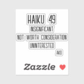 HAIKU 49 STICKER (Vel)