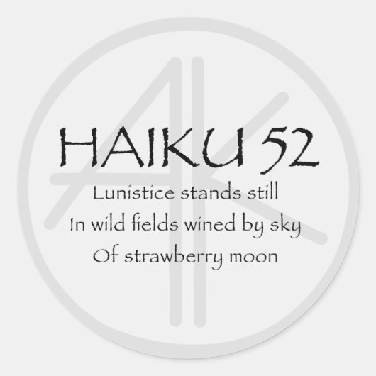 HAIKU 52 RONDE STICKER (Voorkant)