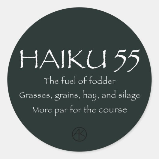 HAIKU 55 RONDE STICKER (Voorkant)