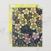 HAIKU/BLACK WHITE PINK YELLOW SPRINGSTROMEN BRIEFKAART (Voorkant / Achterkant)