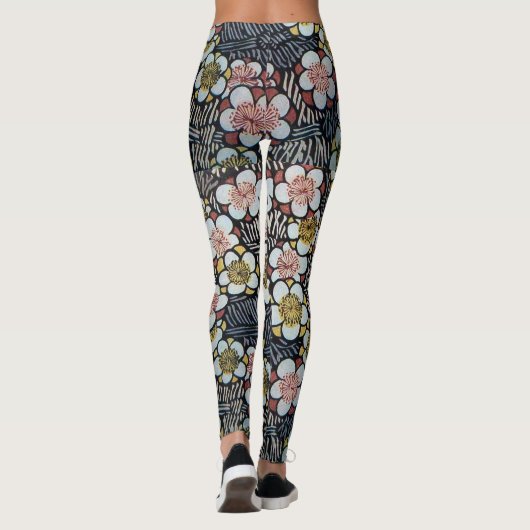 HAIKU/BLACK WHITE PINK YELLOW SPRINGSTROMEN LEGGINGS (Achterkant)