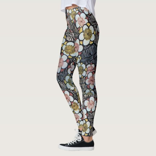 HAIKU/BLACK WHITE PINK YELLOW SPRINGSTROMEN LEGGINGS (Links)