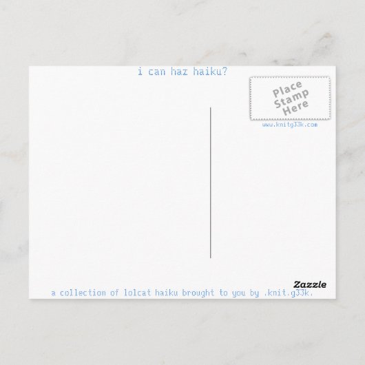 haiku cat 14 carte postale (Dos)