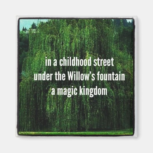Haiku Koelkast Magneet - Onder Willow's Fontein (Voorkant)