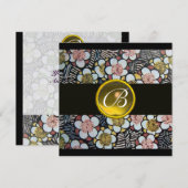 HAIKU/LENTEBLOEMEN GELE TOPAZE INITIALEN KAART (Voorkant / Achterkant)