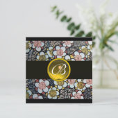 HAIKU/LENTEBLOEMEN GELE TOPAZE INITIALEN KAART (Staand voorkant)