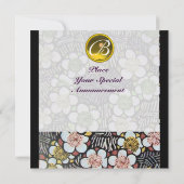 HAIKU/SPRINGSTROMEN GEEL TOPAZ-MONOGRAM KAART (Achterkant)