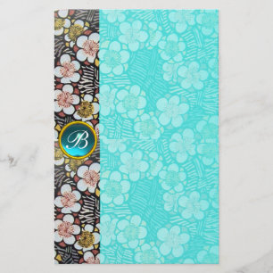 HAIKU/ZWART WIT LENTE BLOEMEN BLAUWE EDELSTEEN MON BRIEFPAPIER