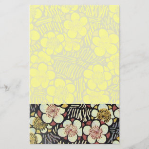 HAIKU/ ZWART WIT ROZE GEEL LENTE BLOEMEN BRIEFPAPIER