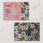 HAIKU/ZWARTE WITTE DRUKPINKSPRINGSTROMEN VISITEKAARTJE (Voorkant / Achterkant)