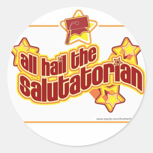 Hail de salutatoriaan ronde sticker (Voorkant)