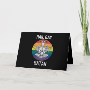 Hail Gay Satan Funny Gothic Gothic Goat LGBTQ Bedankkaart