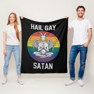 Hail Gay Satan Funny Gothic Gothic Goat LGBTQ Fleece Deken