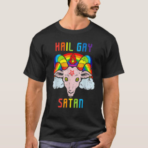 Hail Gay Satan LGBT Gothic Gay Pride Baphomet 1 T-shirt