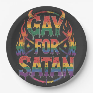 Hail Gay Satan Rainbow Baphomet Duivel Geit LGBTQ Papieren Bordje