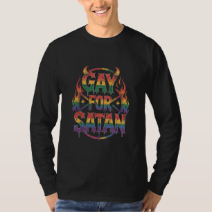 Hail Gay Satan Rainbow Baphomet Duivel Geit LGBTQ T-shirt