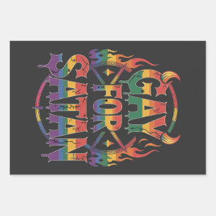 Hail Gay Satan Regenboog Baphomet Duivel Geit LGBT Inpakpapier Vel