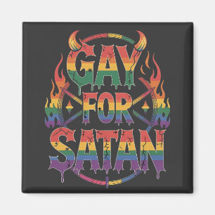Hail Gay Satan Regenboog Baphomet Duivel Geit LGBT Magneet