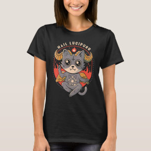 Hail Lucipurr - Schattige Baphomet Kat Duivel Kitt T-shirt