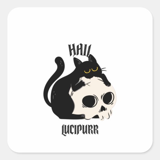 Hail Lucipurr Vierkante Sticker (Voorkant)