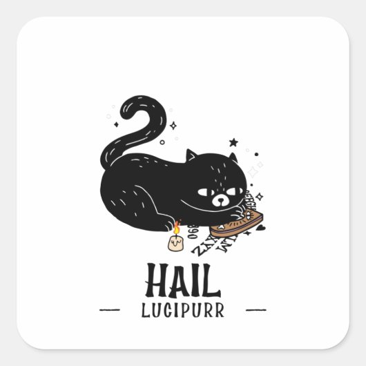 Hail Lucipurr Vierkante Sticker (Voorkant)