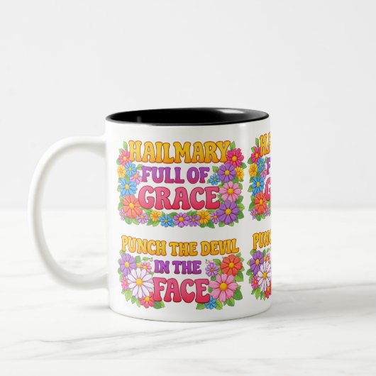 Hail Mary Full of Grace Punch the Devil Mug (Gauche)