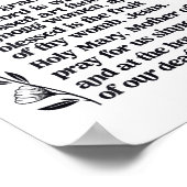 Hail Mary Prayer Marian Floral Christian Blessed M Poster (Hoek)