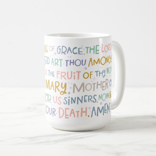 Hail Mary Prayer Mok | katholieke koffie-Mok (Voorkant rechts)