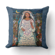 Hail Mary Prayer Pillow met Blue Polka Dots