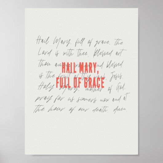 Hail Mary Prayer Poster (Voorkant)