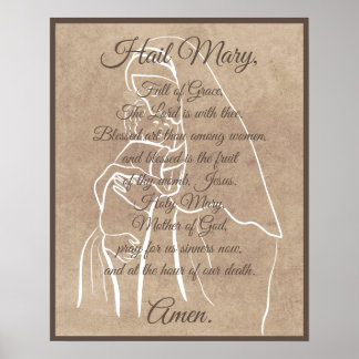 Hail Mary Prayer Poster