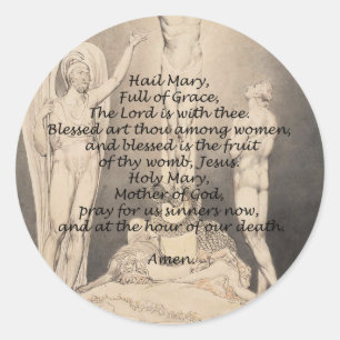 Hail Mary Prayer Religieuze citaten woorden Ronde Sticker