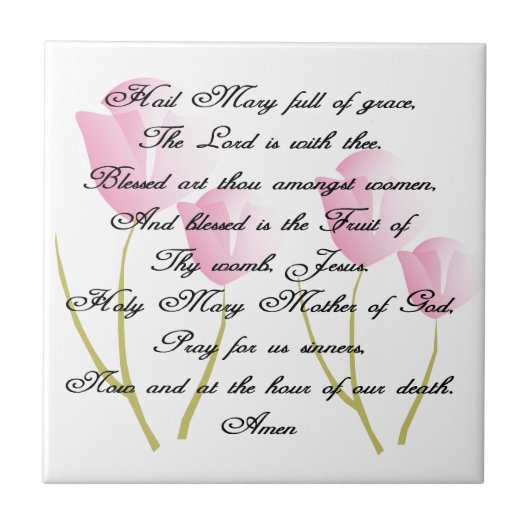 Hail Mary Prayer Tegeltje (Voorkant)