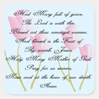 Hail Mary Prayer Vierkante Sticker