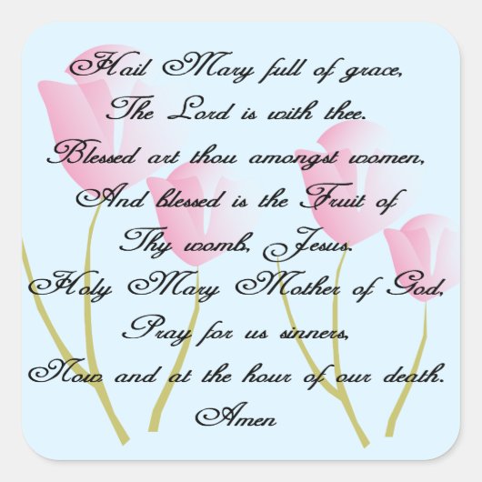 Hail Mary Prayer Vierkante Sticker (Voorkant)